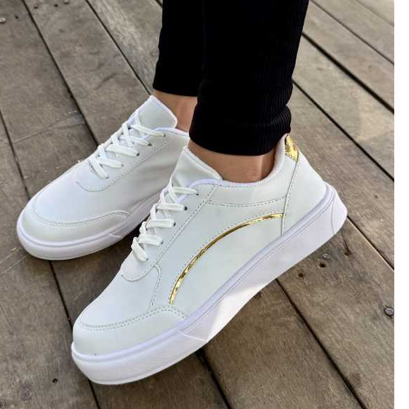 Tênis Feminino Branco Casual Moda Blogueira Leve