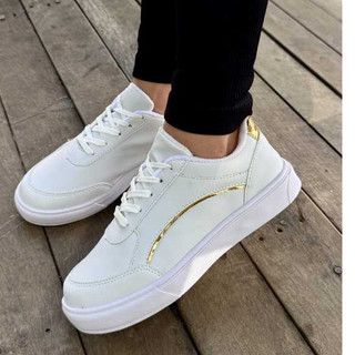 Tênis Feminino Branco Casual Moda Blogueira Leve
