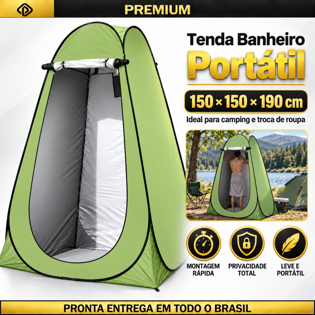 Grande Barraca Trocador de Roupas Banheiro Camping Tenda Portátil Banho Iglu 150x150x190cm Verde Azul