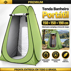 Grande Barraca Trocador de Roupas Banheiro Camping Tenda Portátil Banho Iglu 150x150x190cm Verde Azul