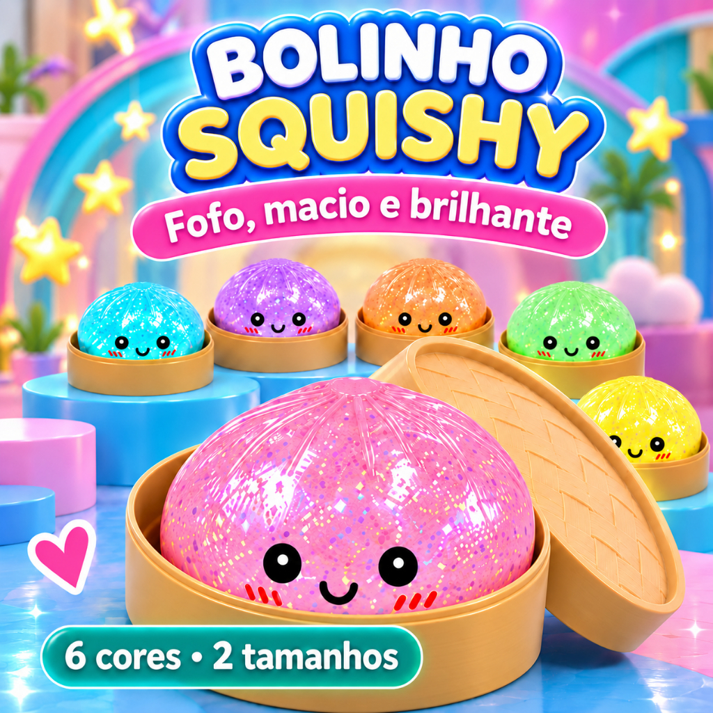 Bolinho Baozi Glitter Caixa Misteriosa Brinquedo 8.5cm/5.5cm Simulação Alívio Do Estresse Para Brinquedo Infantil