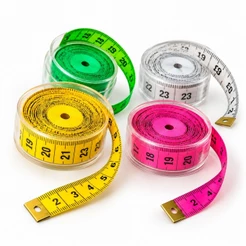 Kit Fita Métrica Costura 1,50M Colorida Medidas Artesanato Medida Flexível Fitas Métricas Corporal Portátil Retrátil