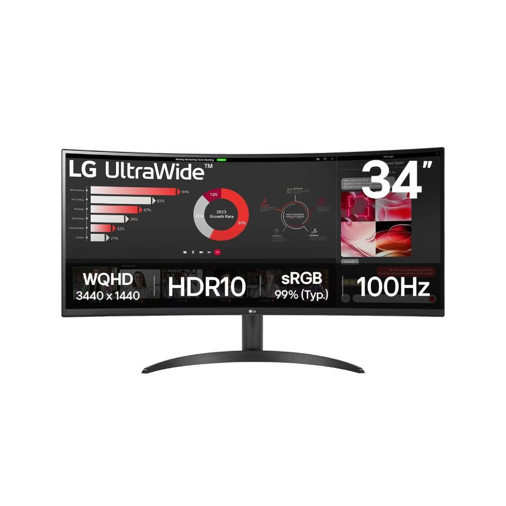 Monitor Curvo LG UltraWide 34 polegadas WQHD 100 Hz 34WR50QK-B