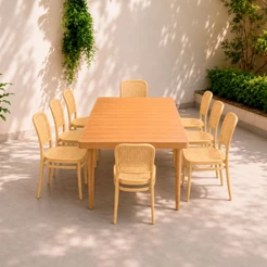 Kit 8 Cadeiras Roma em Polipropileno para Sala de Jantar e Cozinha Design Moderno Bege Suporta até 120kg