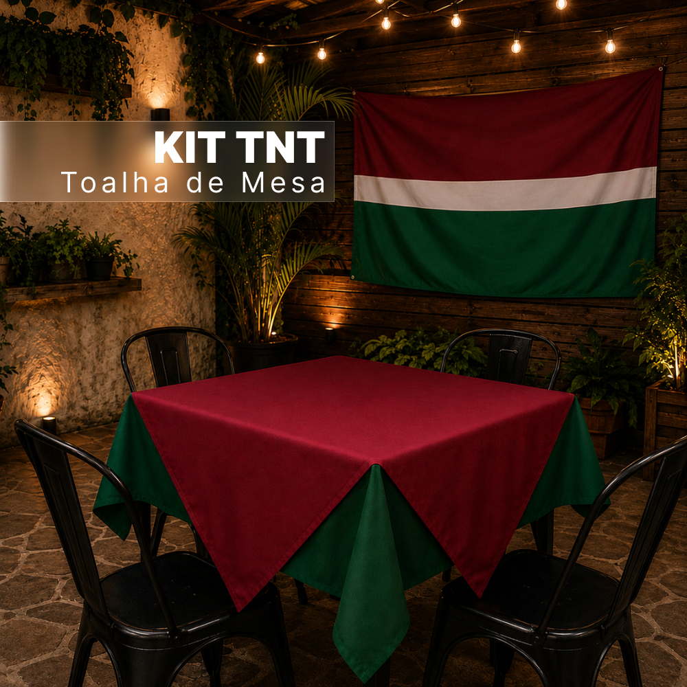 Kit Toalha TNT para mesa Fluminense Tricolor Cores de Times de Futebol Decoração para Festa Verde e Vermelho