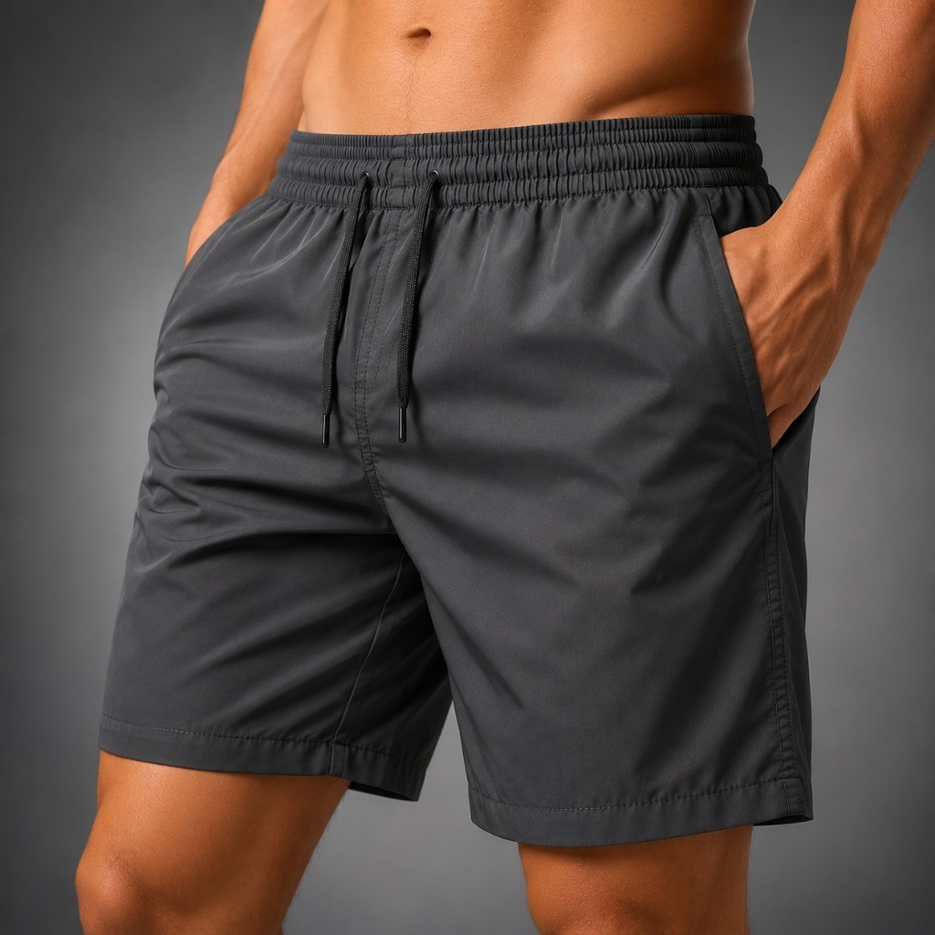 Shorts de Tactel com Elastano Masculino Basico Liso Casual Moda Praia Treino e Academia Bermuda