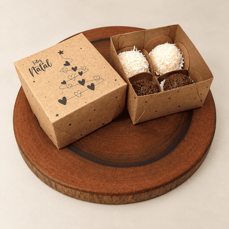 10, 20 ou 50un Caixa Natal para brigadeiro, doces, lembrancinhas - Impressa — imagem 2 de 2