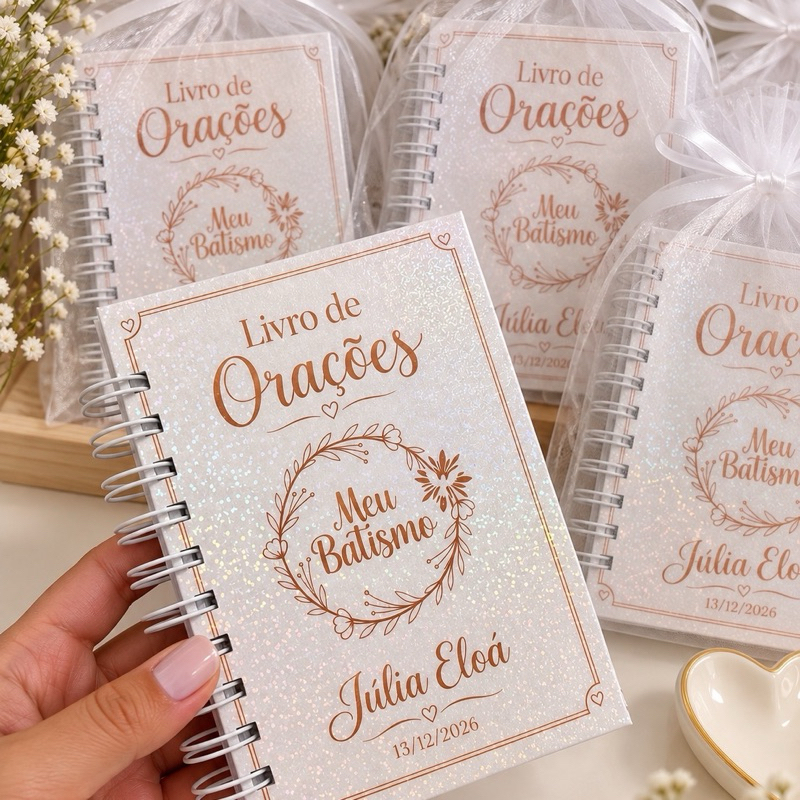 Livro de Orações Personalizados  lembrancinha de batizado Primeira Eucaristia Primeira Comunhão