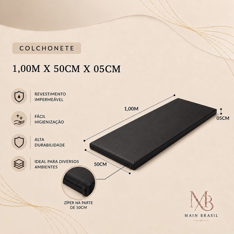 Colchonete Profissional Academia 100cmx50cmx5cm Alta Densidade e Durabilidade
