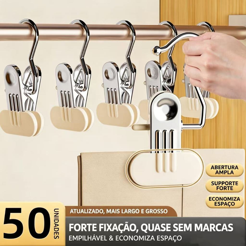 Gancho Para Economia De Espaço Cabide Clipes De Viagem De Calças Chapéu Pano Meias 20/30/50 Peças