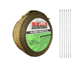 Fita Manta Termica Termotape Titanium 10 Metros + 6 Abraçadeiras para Escapamento Carro e Moto