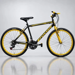 Bicicleta Aro 24 18 Velocidades Index Standart Aço Freio V-Break MTB