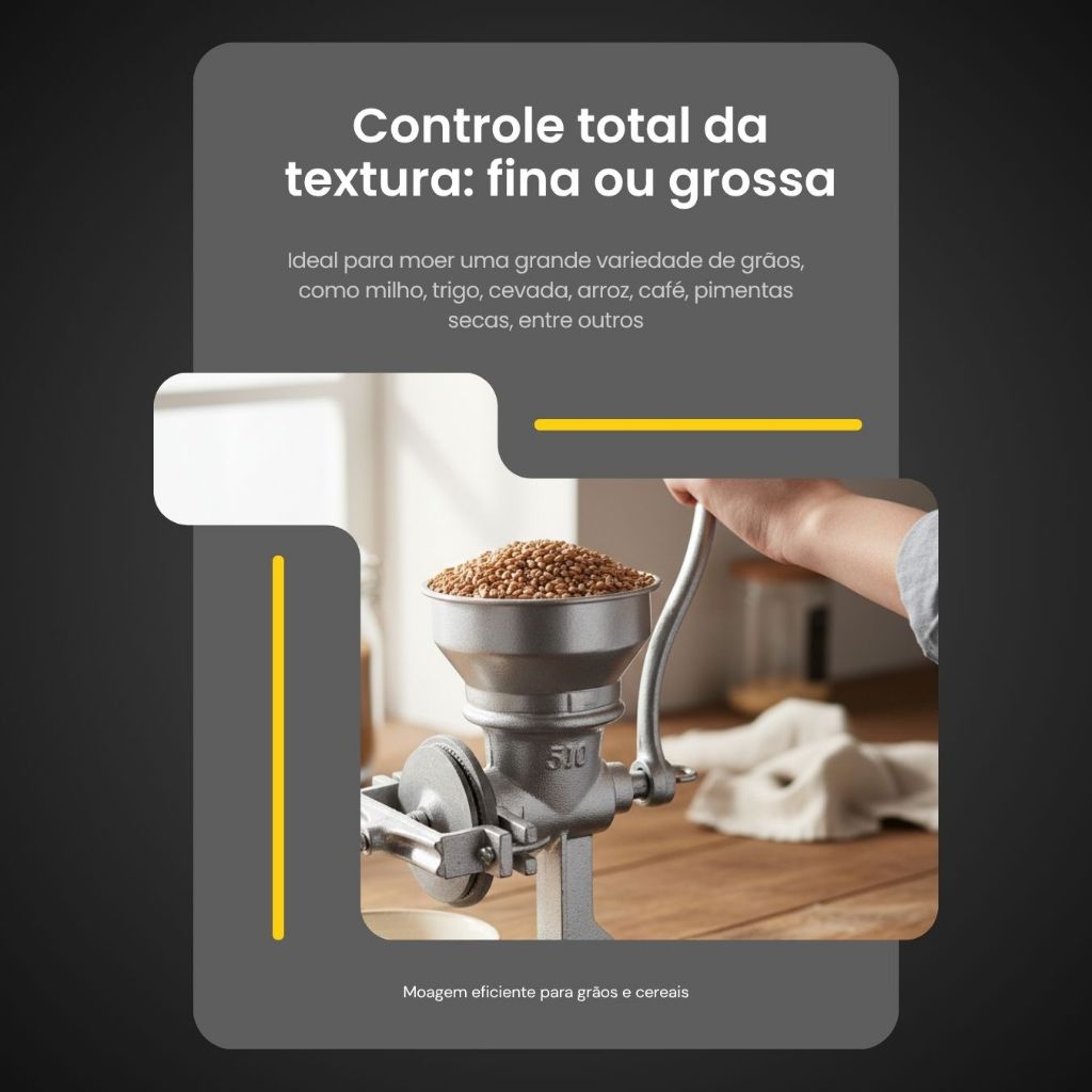 Moedor Manual de Café, Soja, Cereais e Grãos – Desmontável, Prático e Resistente · foto 2