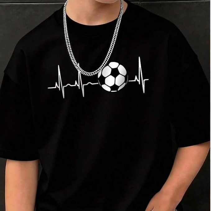 Camiseta Infantil Futebol, Camiseta Masculina, Camisa de algodão