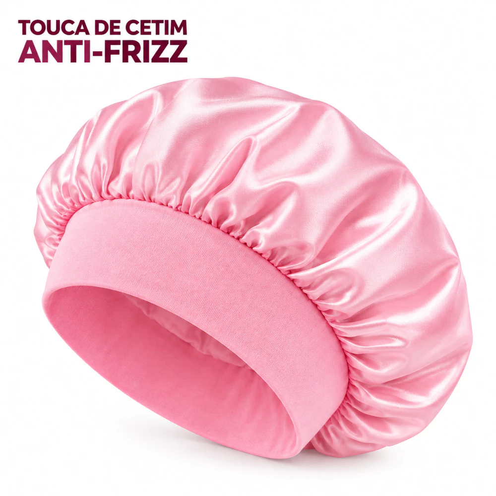 Touca de Cetim Faixa Anti Frizz para Dormir Proteção Noturna Cabelos Cacheados Lisos - ENVIO RÁPIDO