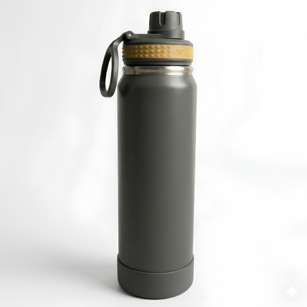 Garrafa Térmica 800ml Com Base De Silicone Removível Aço Inoxidável Quente/Frio