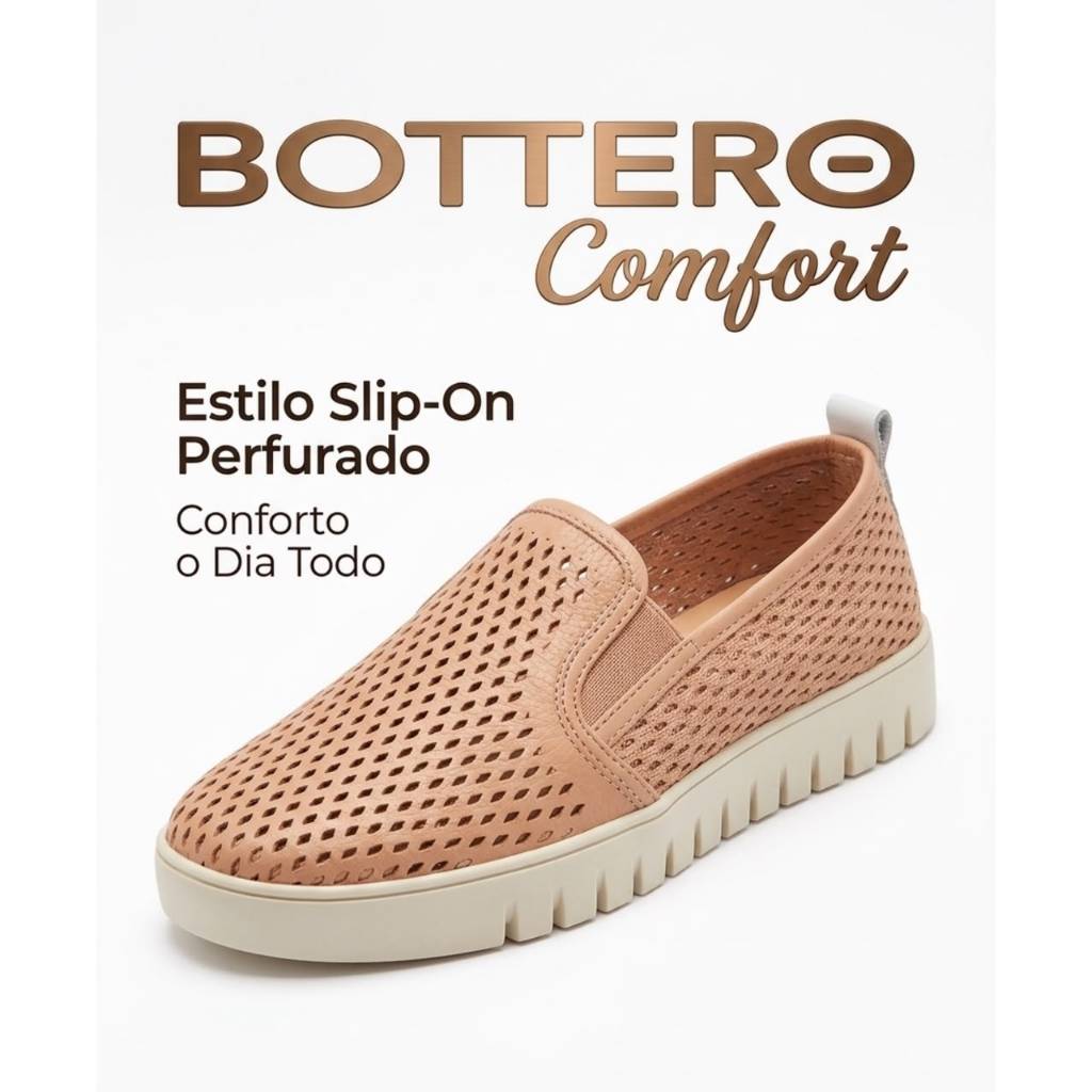 Tênis Feminino Bottero 382801 Original Casual Confortável, Estiloso para Dia a Dia, Trabalho e Passeio