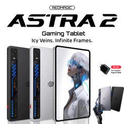 REDMAGIC Astra 2 Gaming Tablet Mini 9.06'' OLED 8300mAh 8 Elite Gen 5, Refrigeração líquida, 12/16GB+256/512GB