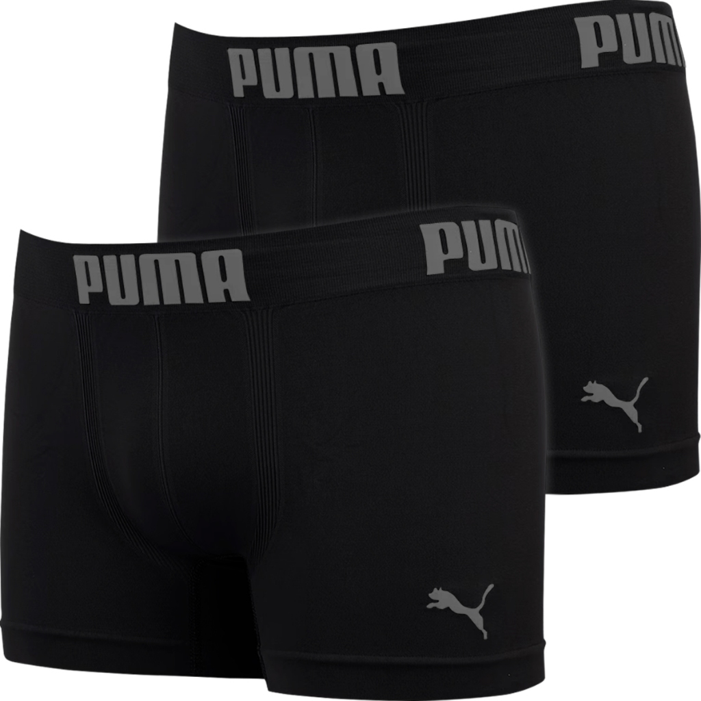 Kit 2 Cuecas Boxer Puma Masculina Poliamida Microfibra Box Sem Costura Confortável Adulto Original