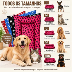 Colchão Pet Impermeável Confortável para Cachorro e Gato Fácil Limpeza cama pet quadrada colchonete p M G Gg EXG gigante