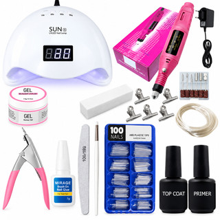Kit unha para iniciantes gel completo cabine Sun 5 Led Uv 48w lixadeira elétrica unha unh…