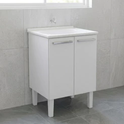 Gabinete para Lavanderia em Aço com Tanque Surubim Branco