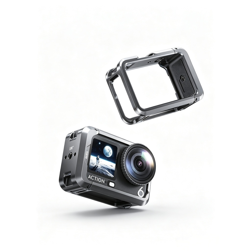 Llano Gaiola para DJI Osmo Action 6, Frame de Proteção Completa, Liberação Rápida, Câmera Expansão