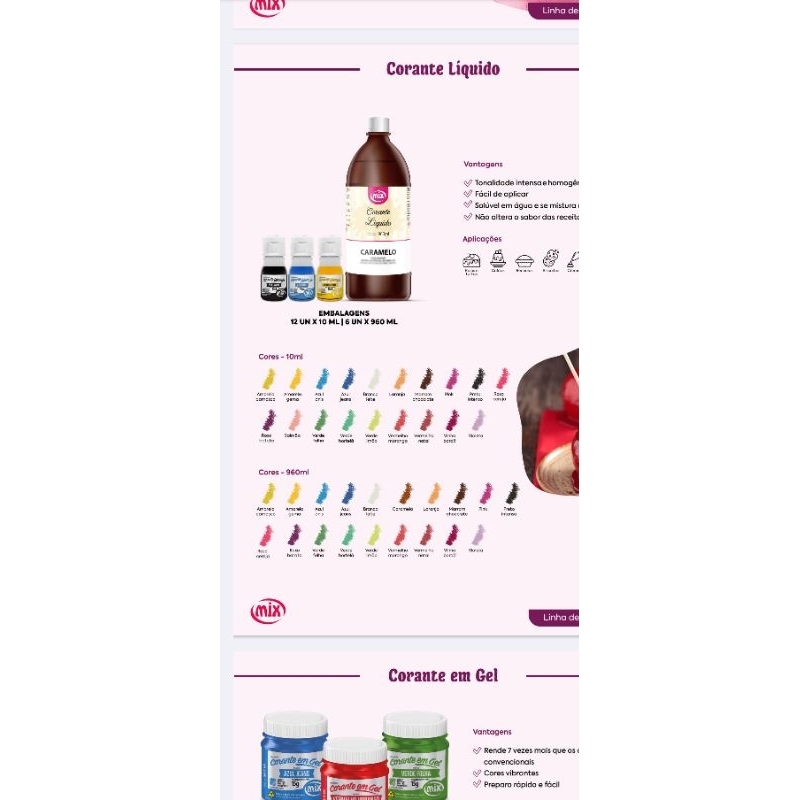 Kit 6 Corantes Líquidos Mix 10ml – Cores da Foto — imagem 2 de 2