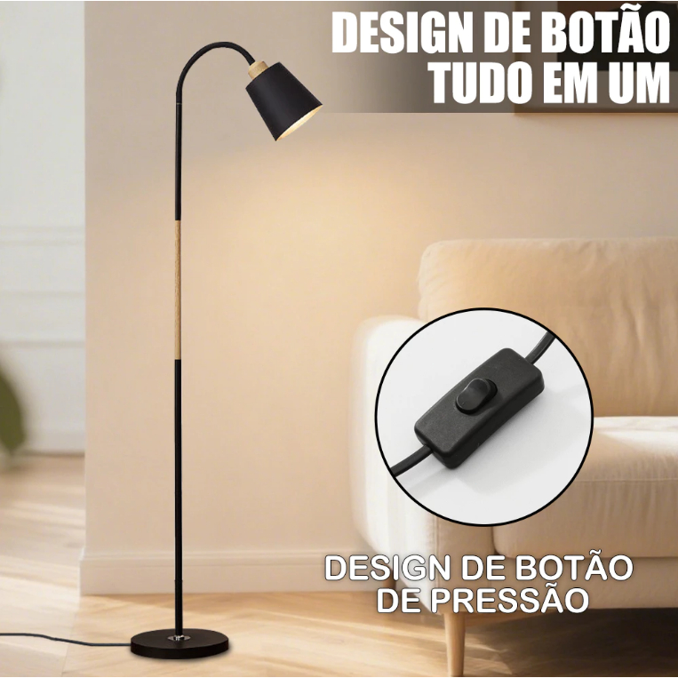 🔥Luminaria De Chão 1,8m LED Ajustável Disponíveis Para Sala de Estar Quarto Estudo e Escritório