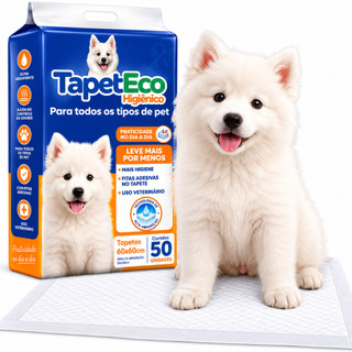 Tapete Higiênico Para Cães 60x60 Alta Absorção Adesivo 50 Unidades Pet TapetEco Envio Imediato