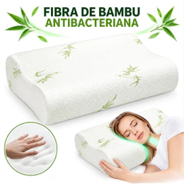 Travesseiro Cervical Ortopédico Viscoelástico Nasa Anatômico Antibacteriano Com Capa Fibra de Bambu