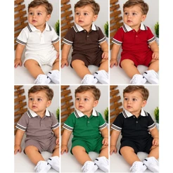 Conjunto bebe bo ss camisa polo e short lindo