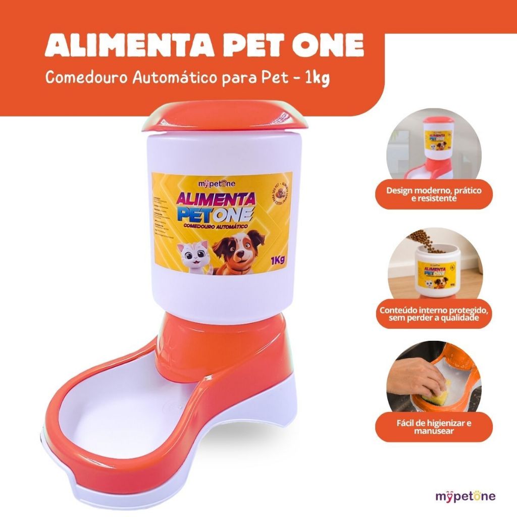 Comedouro Automático Alimenta Pet One - Coral