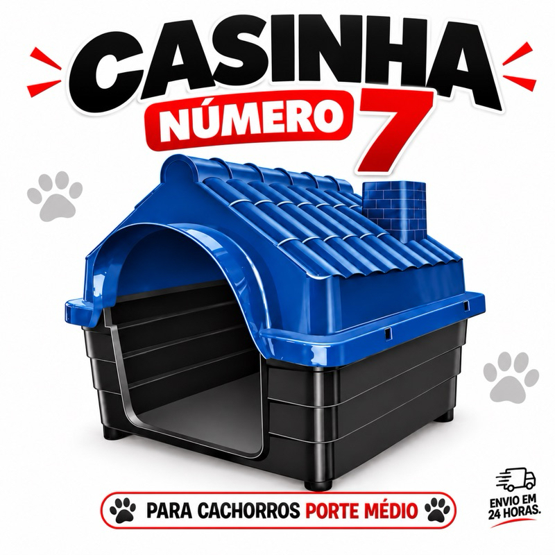 Casinha N7 Para Cachorros Plástica Desmontável Cães Resistente Porte Médio Conforto e Proteçao Para Seu Pet