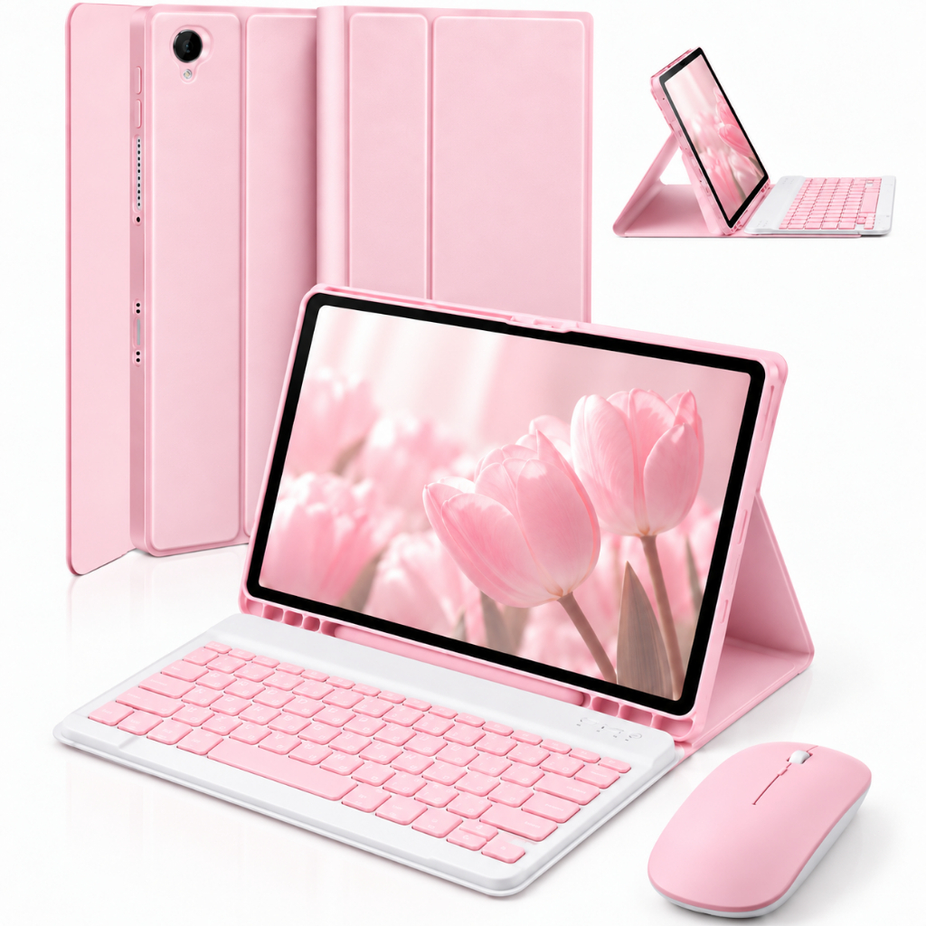 Kit 2/3 Peças Capa Teclado Quadrado e Mouse para Samsung Tab S10 FE,S10 FE+,S6 Lite,A7,A8,A9,A9+,A11,A11+,S7+,S7 FE,S8+