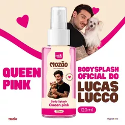 Body Splash Pet Queen Pink 120ml Mozão Lucas Lucco - Perfume Colônia Para Cães e Gatos Spray