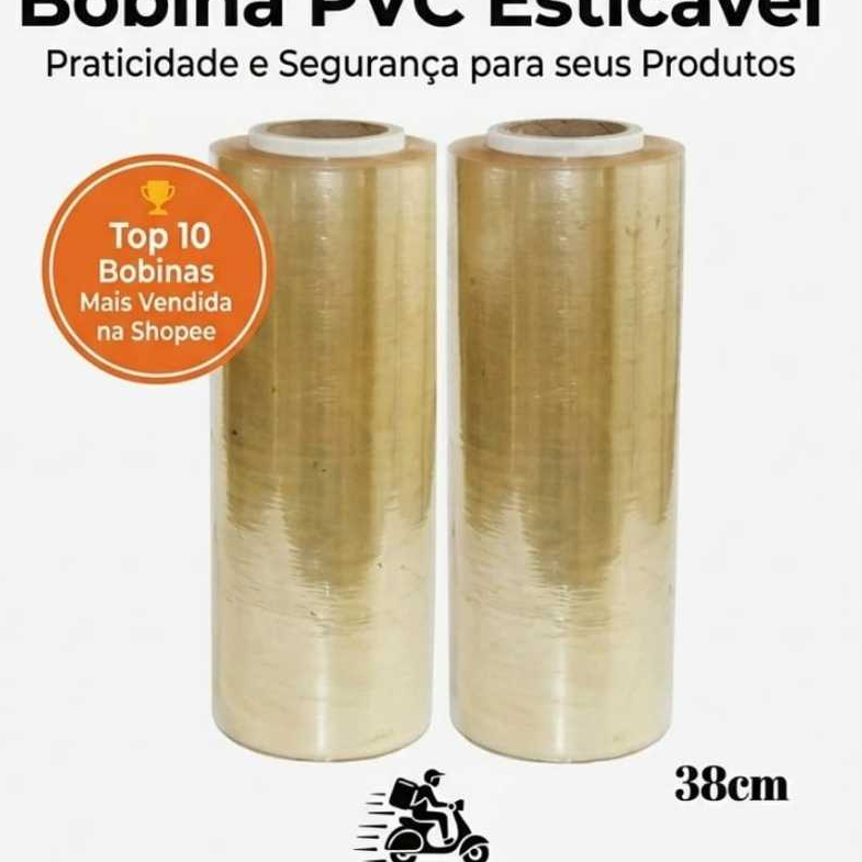 Rolos Bobina Plastica de Filme PVC 38cm x 1000 metros ou 2000 metros