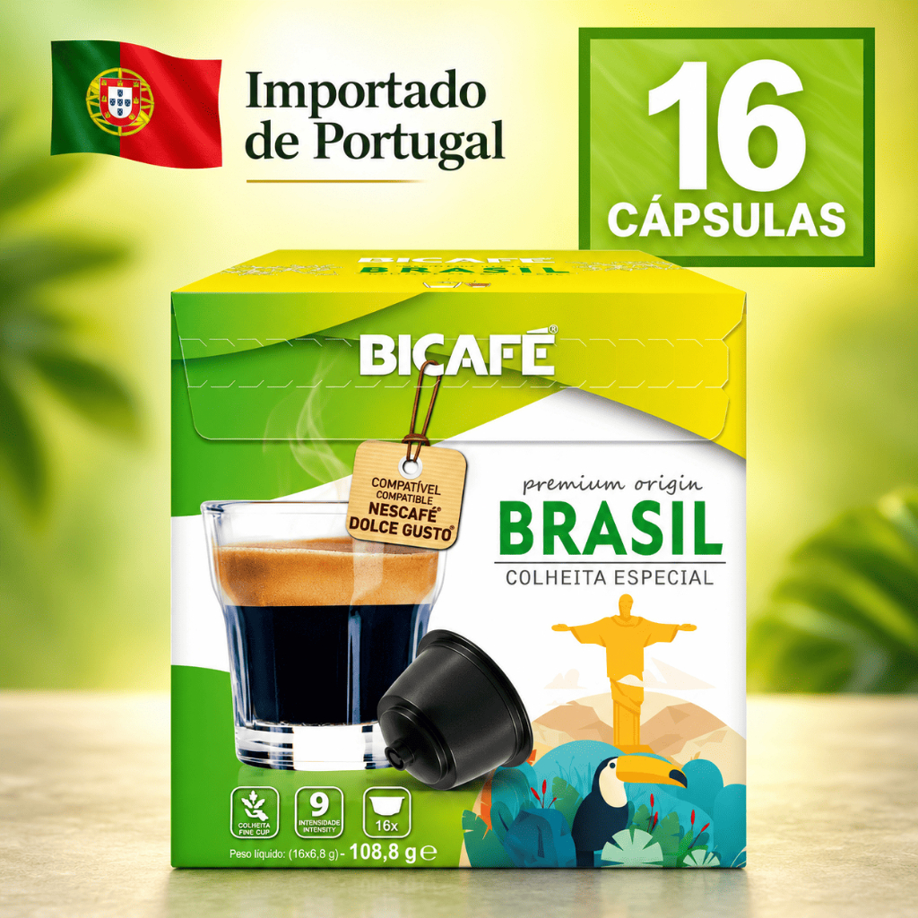 Cápsula Café Brasil 100% Arábica Bicafé 16 Cápsulas Compatível Dolce Gusto Intensidade 9