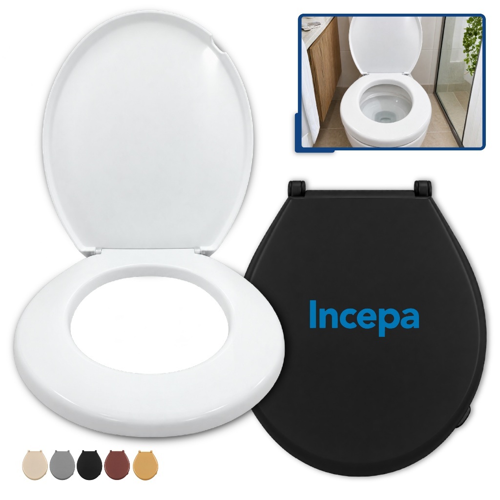 Assento Sanitário Tampa Vaso Oval Vision Redondo Injetado Deca Celite Incepa Hervy Roca Icasa Logasa