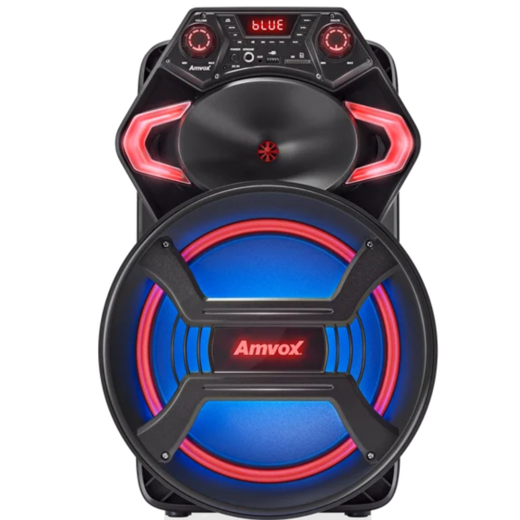 Caixa de Som Amvox Strondo II 550W RMS Woofer 12 Bateria Power X