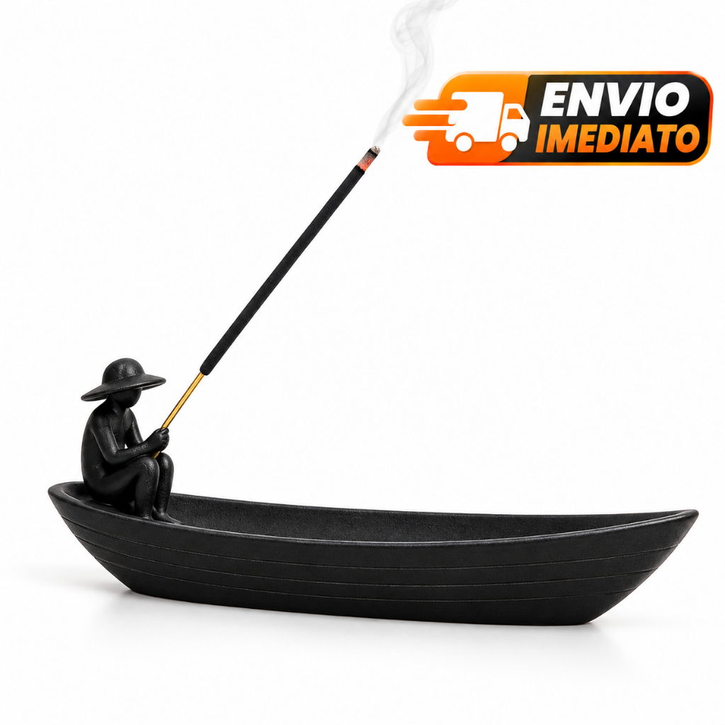 Porta Incenso Barco Pescador Zen Incensário Decorativo Incenso Vareta