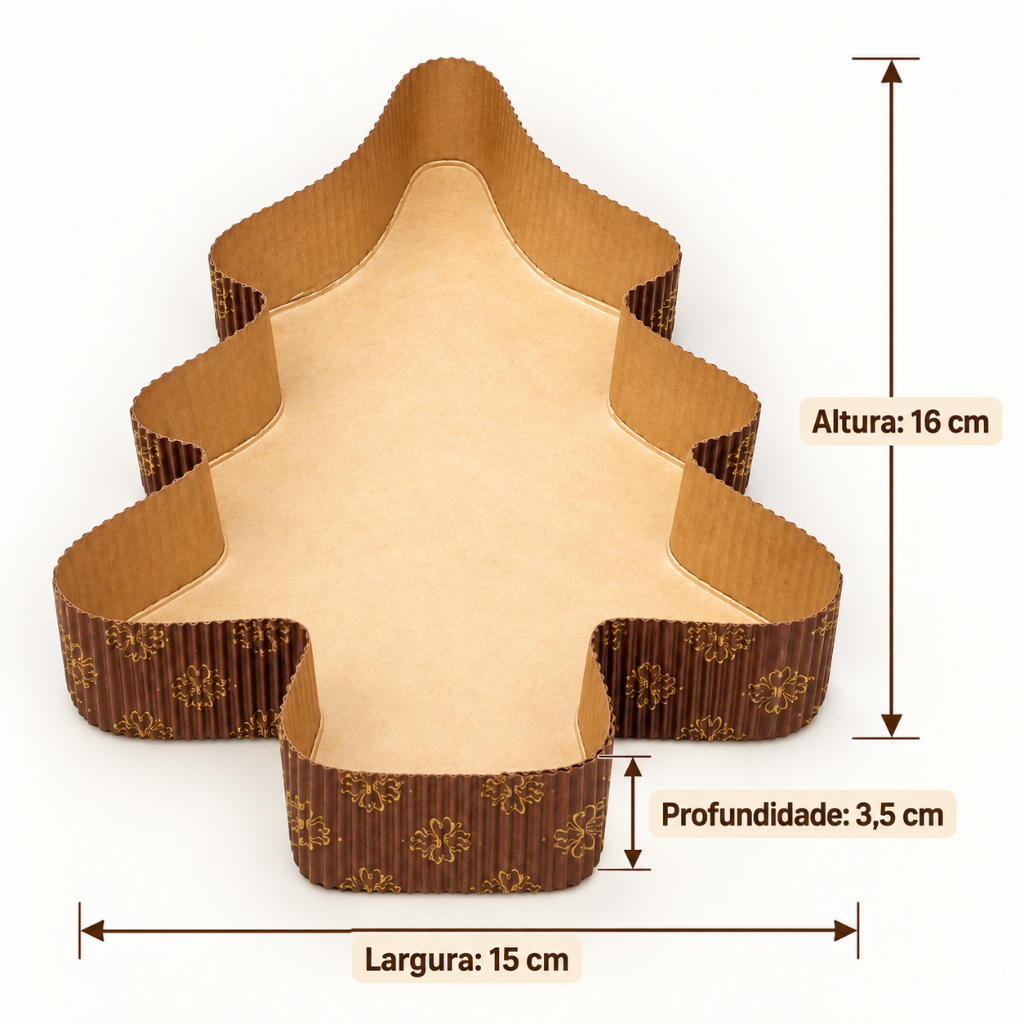 Forma Natalina de Papel Forneável Árvore de Natal AB0 - 5 Unidades - Marcpan | Para Panetone, chocotones e Colomba · foto 2