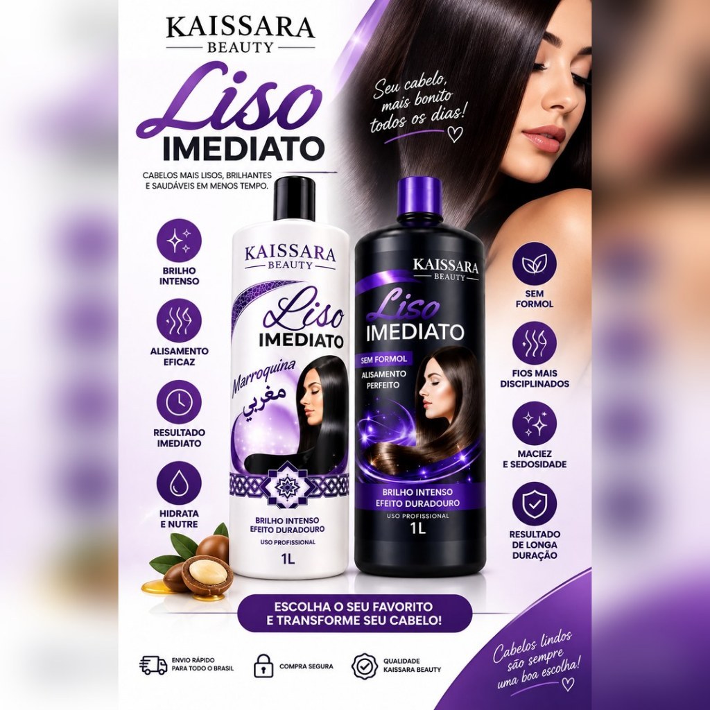 Kit progressiva Kaissara liso imendiato 1L + progressiva Kaissara Marroquina 1L — imagem 2 de 2