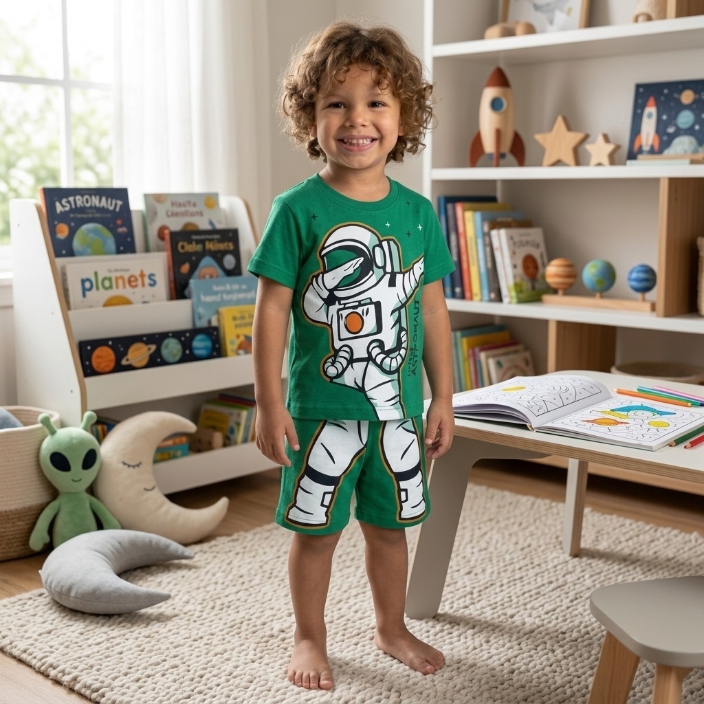 Pijama Infantil Menino  / Cor e Estampa Sortido/ Blusa + Shorts Verão