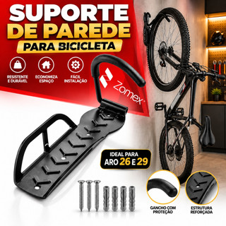 Gancho Suporte de Parede para Bicicleta Bike MTB Speed Aro 26 27.5 29 Organizador Vertical Garagem Resistente Reforçado