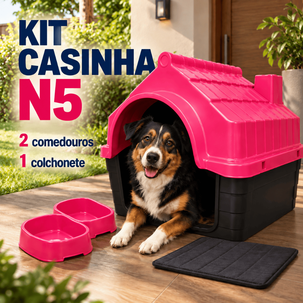 Casinha Cachorro N5 Casa Porte Pequeno Com Proteção Raios UV  desmontável  Lavável