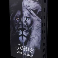 Bíblia Sagrada Tamanho Grande com Harpa Palavras de Jesus em Vermelho Capa Dura Leão Preto e Branco