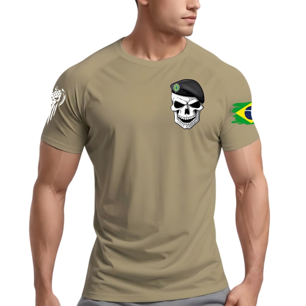 Camiseta Dry Fit Muscle Fit Original Masculina p/Treino Justiceiro Selva