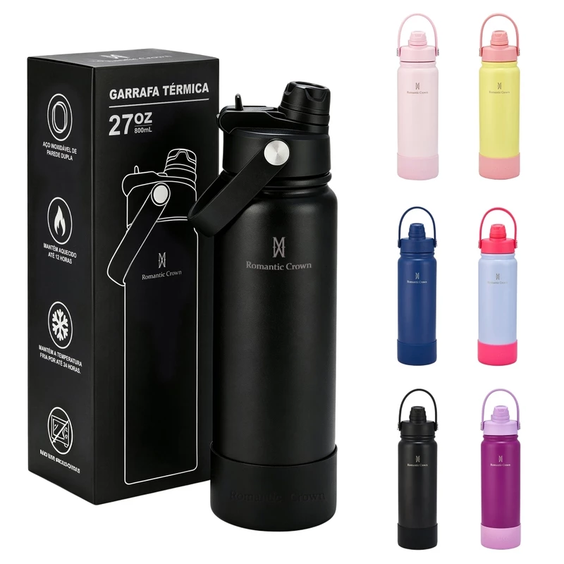 Garrafa Térmica Romantic Crown 800ml em Aço Inox 304