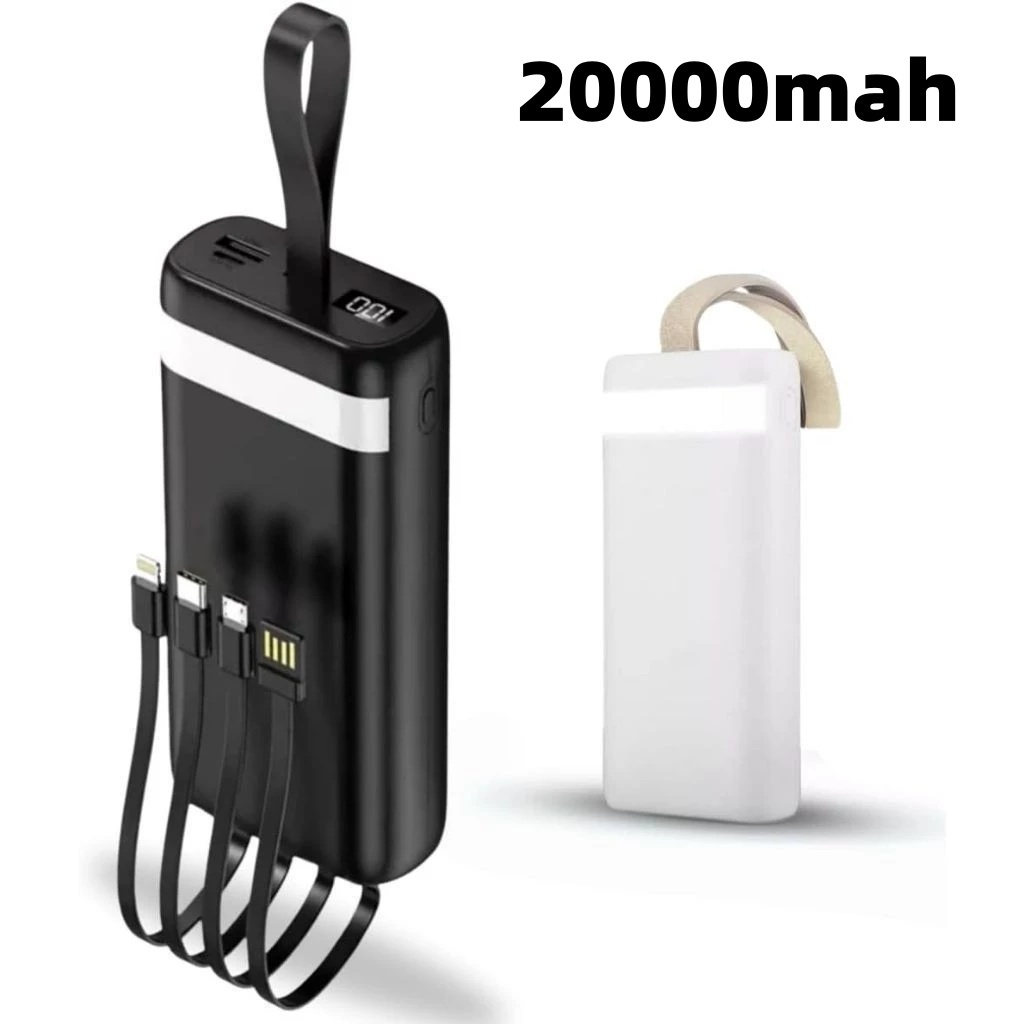 Power Bank Universal de 20.000mAh Carregador Portátil para Android e iOS, Inclui Lanterna Integrada